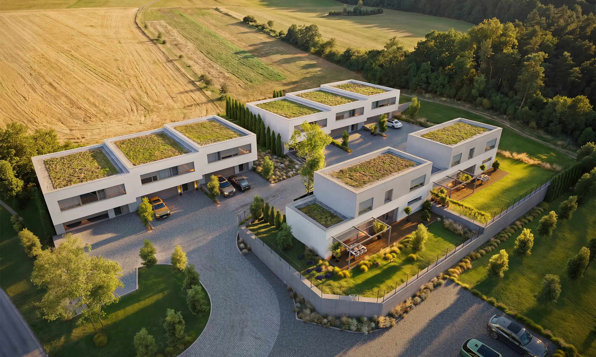 Vizualizace rodinných domů Neslovice